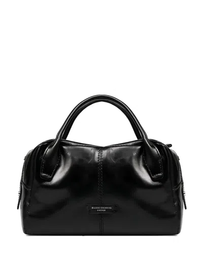 Gianni Chiarini Zip Leather Tote Bag In Black