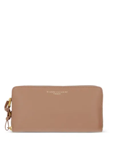 Gianni Chiarini Zip Pendant Wallet In Brown