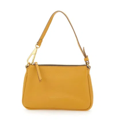 GIANNI CHIARINI ZIP-TOP GRAIN LEATHER SHOULDER BAG