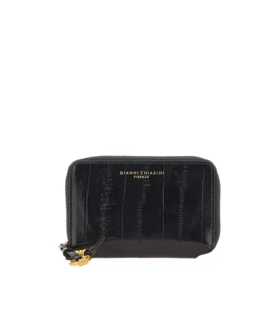 Gianni Chiarini Zip-around Compact Wallet In Black