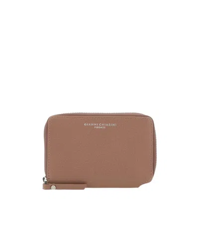 Gianni Chiarini Zip-around Compact Wallet In Brown