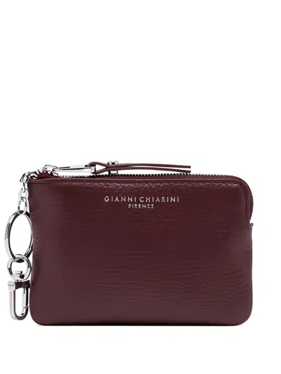 Gianni Chiarini Zipped Keyring Purse In Burgundy