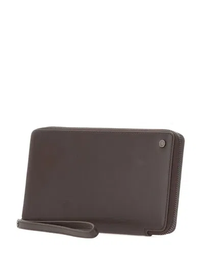 Gianni Chiarini Zipped Leather Wallet In Brown