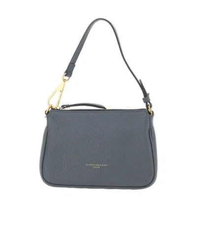 Gianni Chiarini Zipper Shoulder Bag In Gray