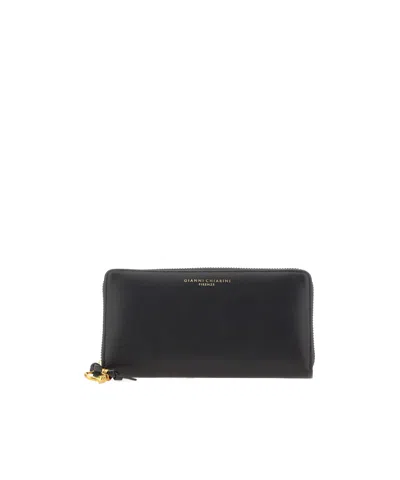 Gianni Chiarini Zippered Long Wallet In Black