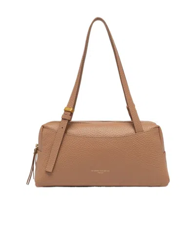 Gianni Chiarini Dea Grained Leather Shoulder Bag In Brown
