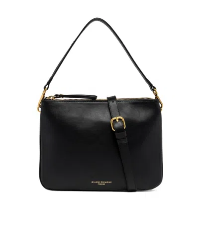 Gianni Chiarini Zippered Shoulder Bag In Black
