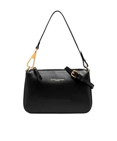 Gianni Chiarini Zippered Shoulder Bag In Black