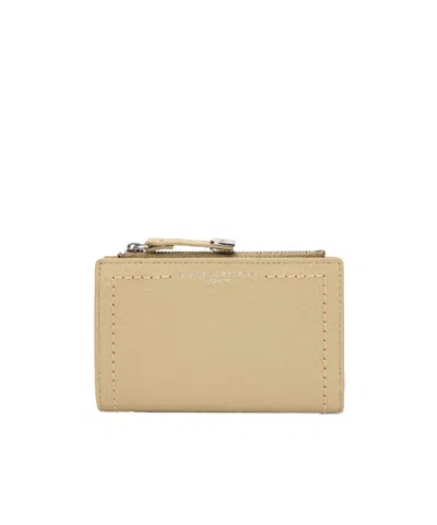 Gianni Chiarini Leather Wallet With Zip In Neutral