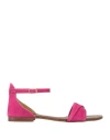 Gianni Crasto Woman Sandals Fuchsia Size 7 Leather In Pink