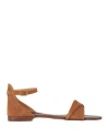 Gianni Crasto Woman Sandals Tan Size 8 Leather In Brown