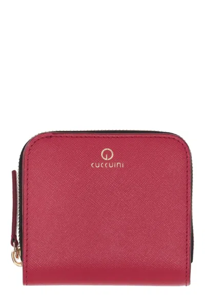 Gianni Cuccuini Zip Logo Wallet In Burgundy