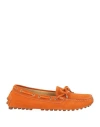 Gianni De Simone Woman Loafers Orange Size 7 Leather In Orange