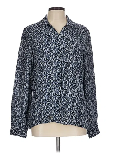 Pre-owned Gianni Long Sleeve Blouse In Blue
