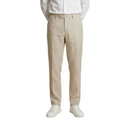 Gianni Lupo Beige Linen Casual Pants In Neutral