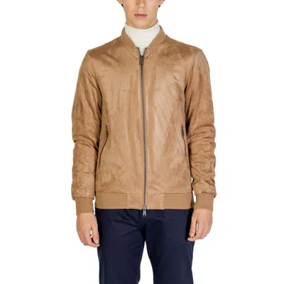 Gianni Lupo Polyester Men's Jacket In Beige