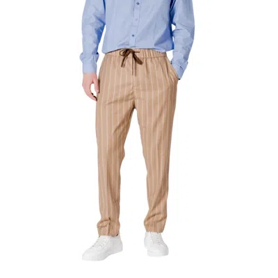 Gianni Lupo Beige Polyester Pant In Nude