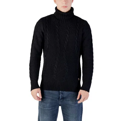 Gianni Lupo Black Marabou Turtleneck
