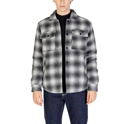Gianni Lupo Black Wool Jacket In Gray