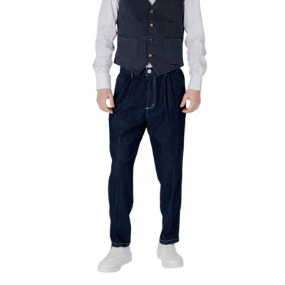 Gianni Lupo Blue Cotton Relaxed Fit Jean