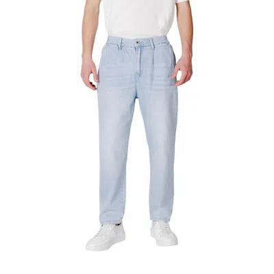 Gianni Lupo Blue Cotton Slim Fit Jean In Multi