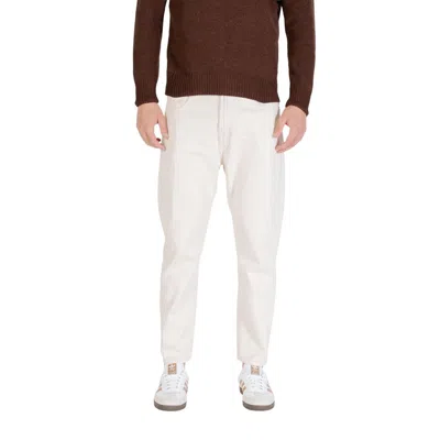 Gianni Lupo Cream Cotton Relaxed Fit Jeans In White