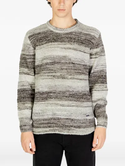 Gianni Lupo Horizontal-stripe Knitted Sweater In Brown