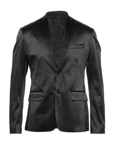 Gianni Lupo Man Blazer Black Size Xl Cotton, Polyamide