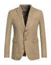 Gianni Lupo Man Blazer Sand Size L Linen, Viscose, Elastane In Brown