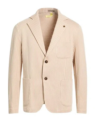Gianni Lupo Man Blazer Sand Size M Cotton, Viscose, Polyester, Elastane In Multi