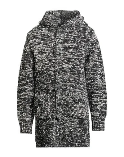 Gianni Lupo Man Cardigan Black Size L Acrylic, Wool In Gray