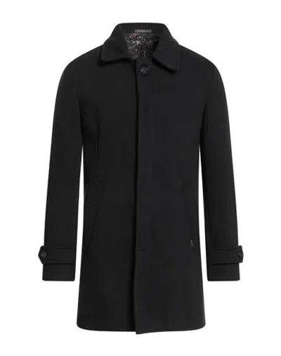 Gianni Lupo Man Coat Black Size 36 Polyester, Viscose, Wool