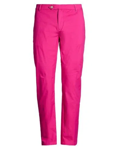Gianni Lupo Man Pants Fuchsia Size 36 Cotton, Polyamide, Elastane In Pink