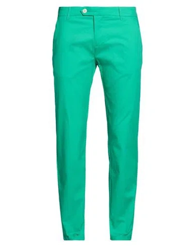 Gianni Lupo Man Pants Green Size 32 Cotton, Polyamide, Elastane