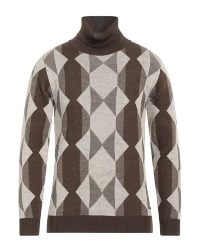 Gianni Lupo Man Turtleneck Brown Size L Acrylic, Wool