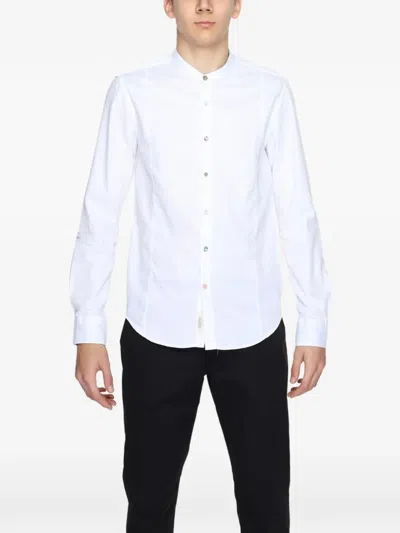 Gianni Lupo Mandarin-collar Shirt In White