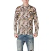Gianni Lupo Monkey Business Long Sleeve Shirt In Multicolor In Animal Print
