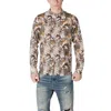Gianni Lupo Monkey Business Long Sleeve Shirt In Multicolor In Brown