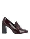 Gianni Marra Woman Loafers Burgundy Size 9 Soft Leather In Red