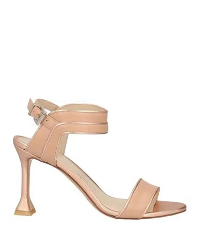 Gianni Marra Woman Sandals Blush Size 8 Leather In Pink