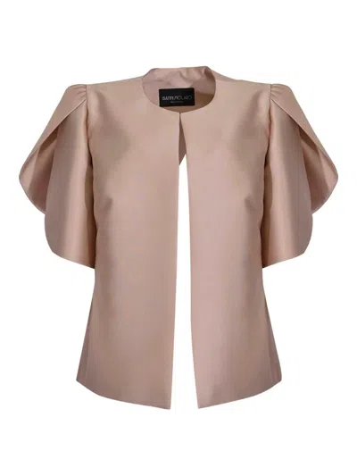 Gianni Molaro Short Mikado Jacket In Pink