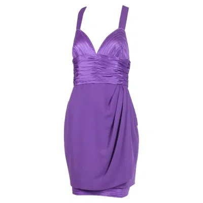 Pre-owned Gianni Versace Couture 1990 F/w  Purple Silk & Wool Mini Dress