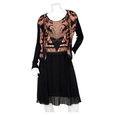 Pre-owned Gianni Versace Couture 1990s  3-piece Skirt, Top & Cardigan Set In Black
