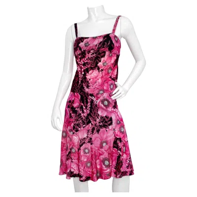 Pre-owned Gianni Versace Couture 1990s  Floral Print Top & Skirt Set In Pink