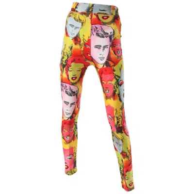 Pre-owned Gianni Versace Couture Andy Warhol Screen Printed Legging, C.1990 In Brown