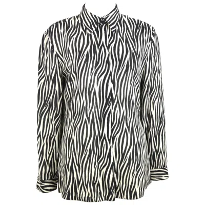 Pre-owned Gianni Versace Couture Black And White Wool Zebra Pattern Shirt