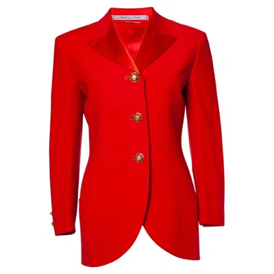 Pre-owned Gianni Versace Couture , Bondage Collection Runway Red Blazer