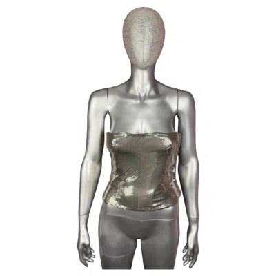 Pre-owned Gianni Versace Couture F/w 1998 Runway Silver Oroton Chainmail Corset