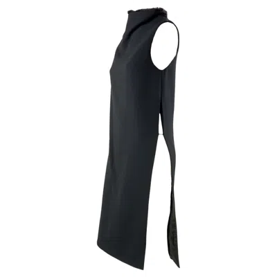 Pre-owned Gianni Versace Couture F/w 1999 Gianni Versace By Donatella Black Fur Trimmed Tunic Tent Dress It38