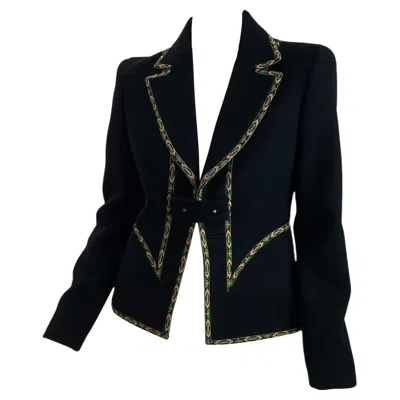 Pre-owned Gianni Versace Couture F/w 2002 Vintage  Black Blazer 42 - 6 *new With Tags*